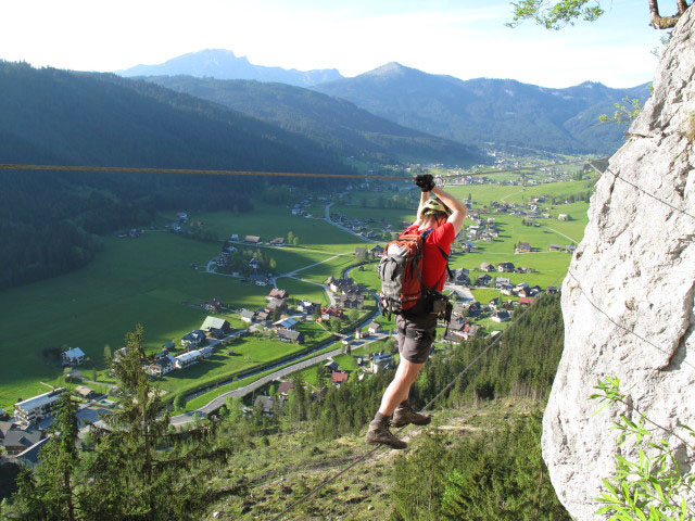 Schmied-Klettersteig: Norbert auf der Faschlbr&uuml;cke