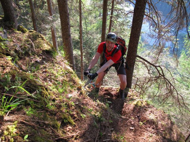 Schmied-Klettersteig: Norbert im Ausstieg
