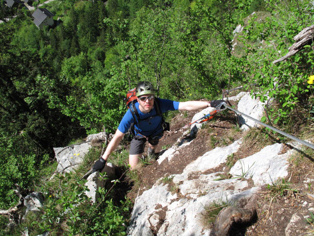 Echernwand-Klettersteig: Norbert '&Uuml;berd Wiesn'