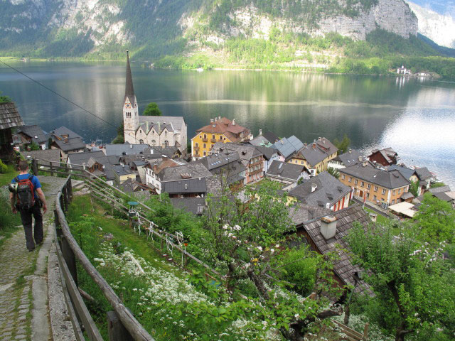 Norbert zwischen Bergrestaurant Rudolfsturm und Hallstatt