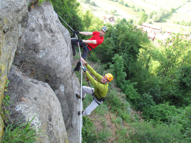 Leopold-Klettersteig: Norbert und Andreas in der Verl&auml;ngerung