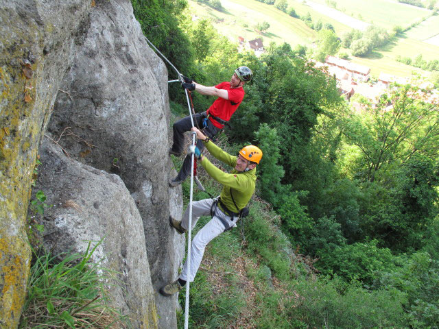 Leopold-Klettersteig: Norbert und Andreas in der Verl&auml;ngerung