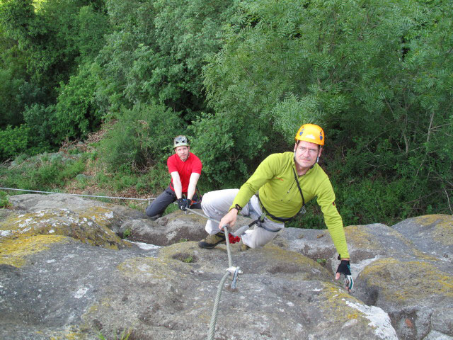 Leopold-Klettersteig: Norbert und Andreas in der Verl&auml;ngerung