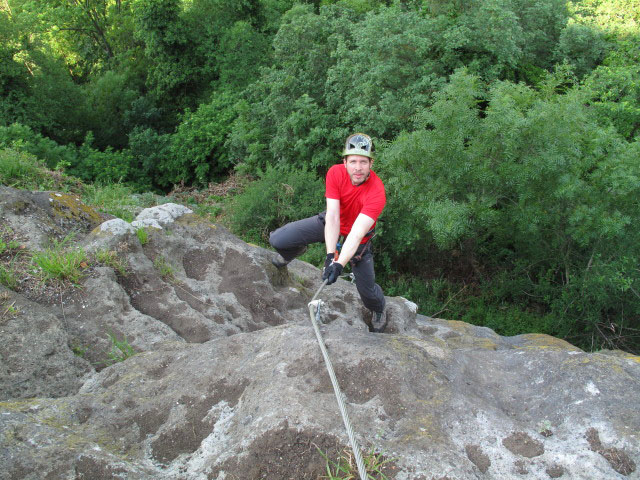 Leopold-Klettersteig: Norbert in der Verl&auml;ngerung