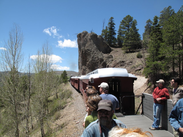 San Juan Express #216 der Cumbres & Toltec Scenic Narrow-Gauge Railroad zwischen Sublette und Toltec (29. Mai)