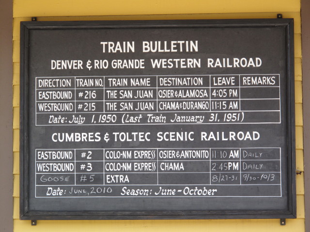 Cumbres Depot der Cumbres & Toltec Scenic Narrow-Gauge Railroad, 3.053 m (29. Mai)