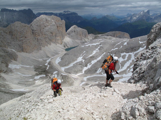 Kesselkogel-Klettersteig: Christoph und Gudrun zwischen Valon de Antermoa und Kesselkogel (25. Juni)