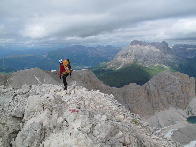 Kesselkogel-Klettersteig: Gudrun zwischen Kesselkogel und Grasleitenpass (25. Juni)