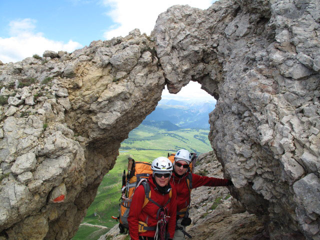 Maximilian-Klettersteig: Gudrun und Christoph zwischen Gro&szlig;em Rosszahn und Notausstieg (26. Juni)