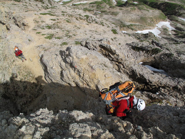 Maximilian-Klettersteig: Christoph und Gudrun zwischen Gro&szlig;em Rosszahn und Notausstieg (26. Juni)
