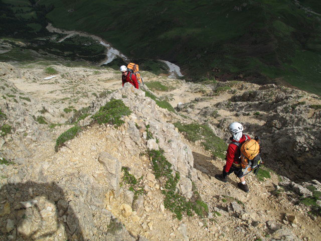 Maximilian-Klettersteig: Christoph und Gudrun zwischen Gro&szlig;em Rosszahn und Notausstieg (26. Juni)