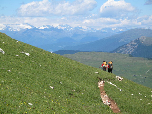 Christoph und Gudrun am Gamssteig zwischen Touristensteig und Schlernbockleh&uuml;tte (26. Juni)