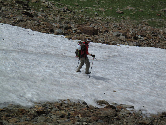 Christoph auf Weg 2 zwischen Alplerspitz und H&uuml;hnerspielalm (3. Juli)