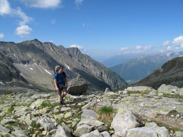Norbert auf Weg 534 zwischen Seealm und Abzweigung S&auml;uleck-Klettersteig (9. Juli)