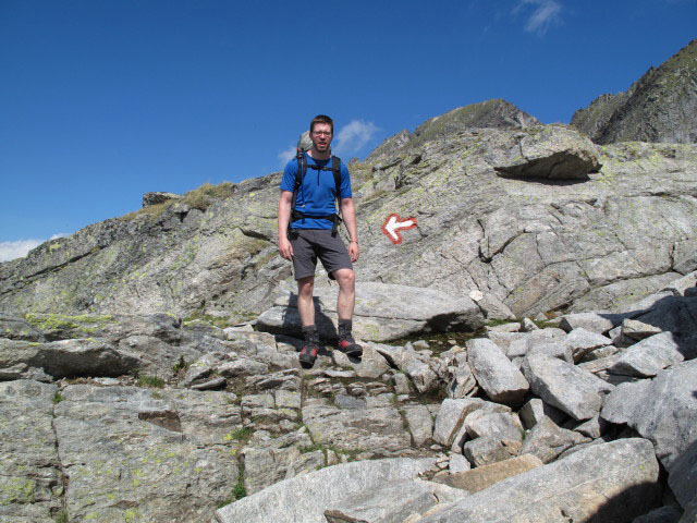 Norbert auf Weg 534 zwischen Seealm und Abzweigung S&auml;uleck-Klettersteig (9. Juli)