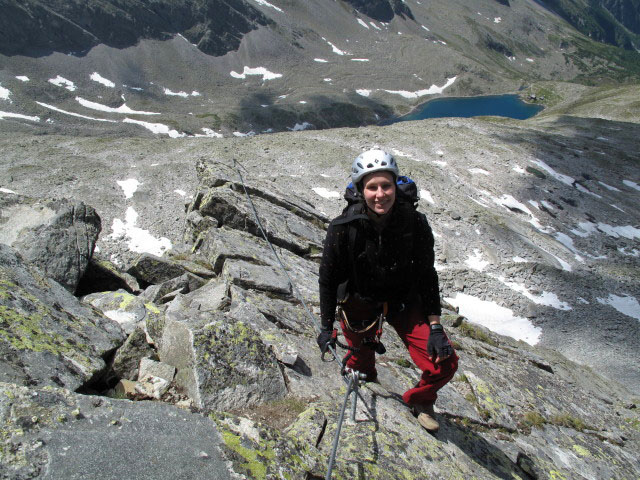 S&auml;uleck-Klettersteig: Manuela am S&uuml;dgrat (9. Juli)