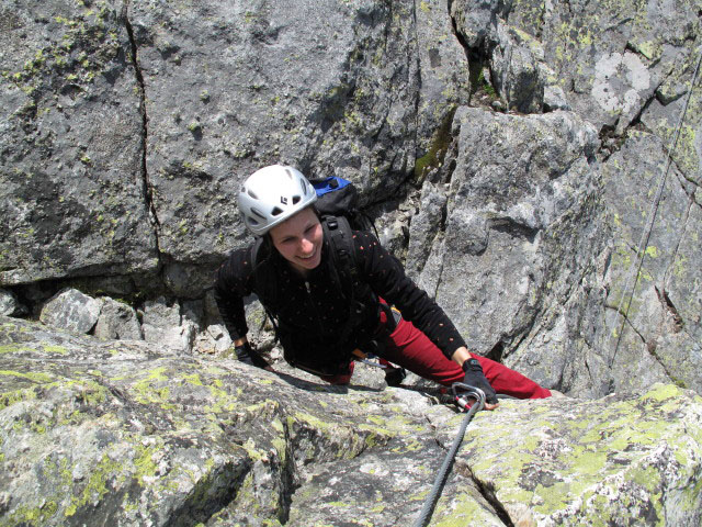 S&auml;uleck-Klettersteig: Manuela am S&uuml;dgrat (9. Juli)