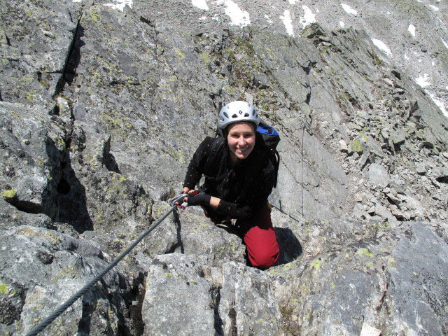 S&auml;uleck-Klettersteig: Manuela am S&uuml;dgrat (9. Juli)