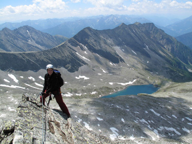 S&auml;uleck-Klettersteig: Manuela am S&uuml;dgrat (9. Juli)