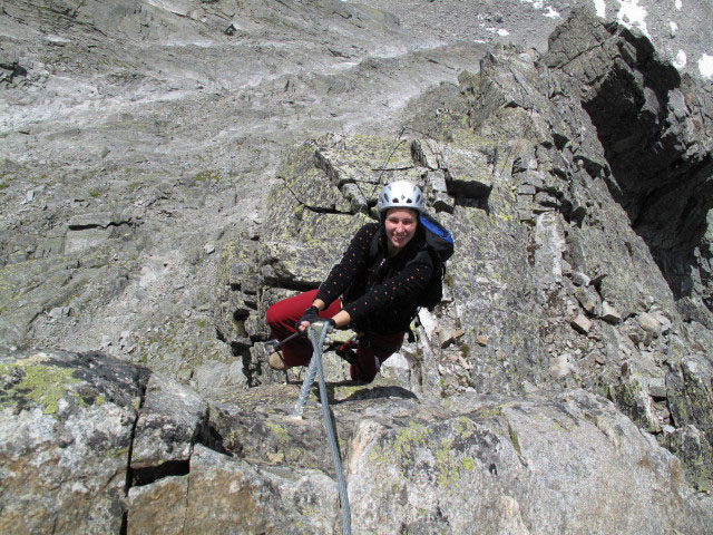S&auml;uleck-Klettersteig: Manuela am S&uuml;dgrat (9. Juli)