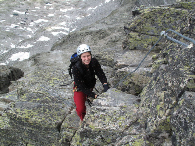 S&auml;uleck-Klettersteig: Manuela am S&uuml;dgrat (9. Juli)