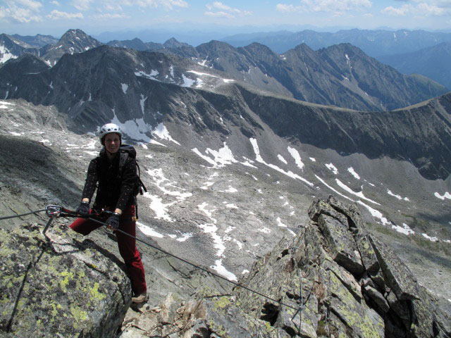 S&auml;uleck-Klettersteig: Manuela am S&uuml;dgrat (9. Juli)