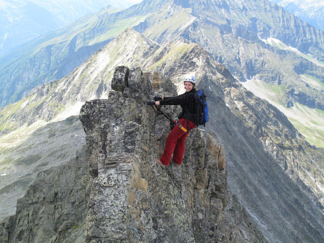 S&auml;uleck-Klettersteig: Manuela am Westgrat (9. Juli)