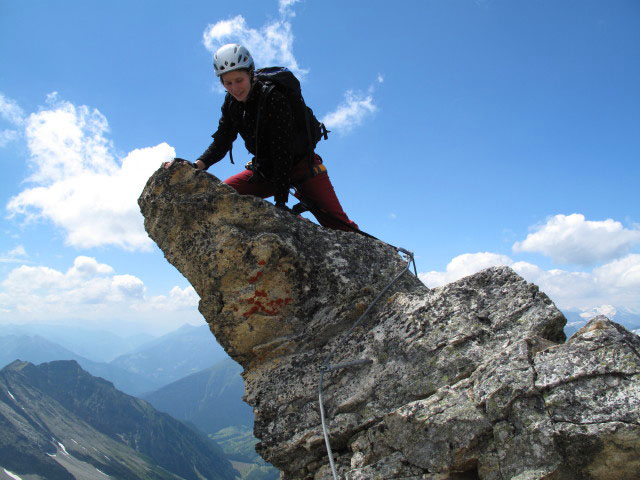 S&auml;uleck-Klettersteig: Manuela am Biefh&ouml;rndl, 3.060 m (9. Juli)