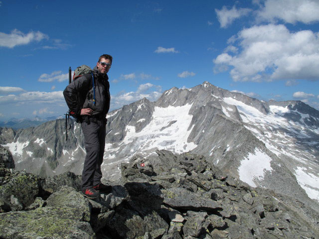 Norbert am Detmolder Steig zwischen S&auml;uleck und Gussenbauerspitze (9. Juli)