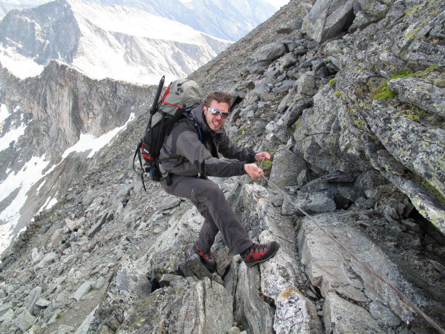 Norbert am Detmolder Steig zwischen S&auml;uleck und Gussenbauerspitze (9. Juli)