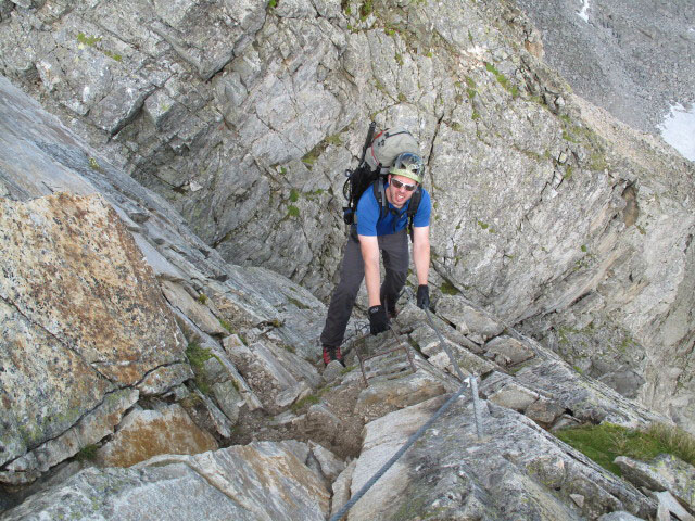 Norbert am Detmolder Steig zwischen S&auml;uleck und Gussenbauerspitze (9. Juli)