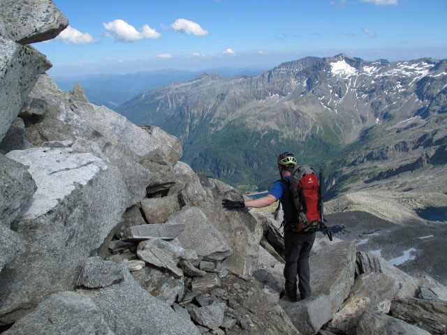 Norbert am Detmolder Steig zwischen S&auml;uleck und Gussenbauerspitze (9. Juli)
