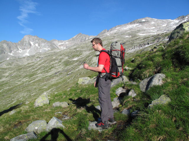 Norbert am Schwarzenburger Weg zwischen Rudolfst&auml;dter Weg und Lassacher Winkelscharte (10. Juli)