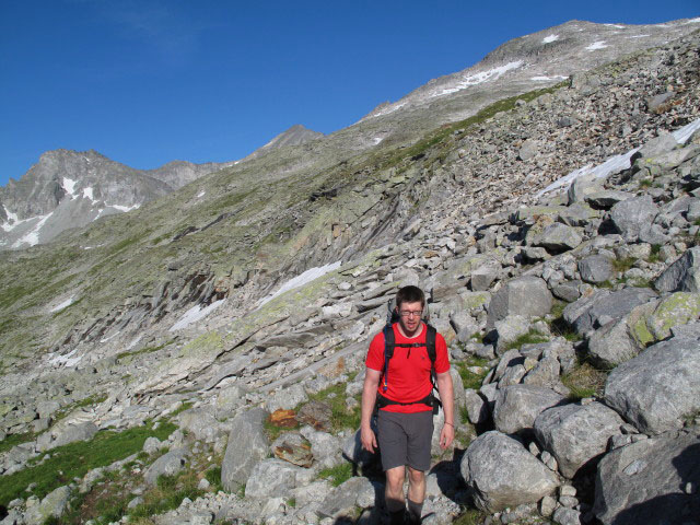 Norbert am Schwarzenburger Weg zwischen Rudolfst&auml;dter Weg und Lassacher Winkelscharte (10. Juli)