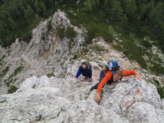 Mittagskogel-Nordostgrat: Schl&uuml;sselstelle (31. Juli)