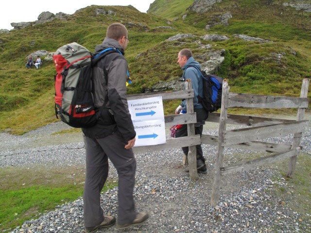 Norbert und Erich zwischen Bergstation der Schlossalmbahn und Kleiner Scharte (13. Aug.)