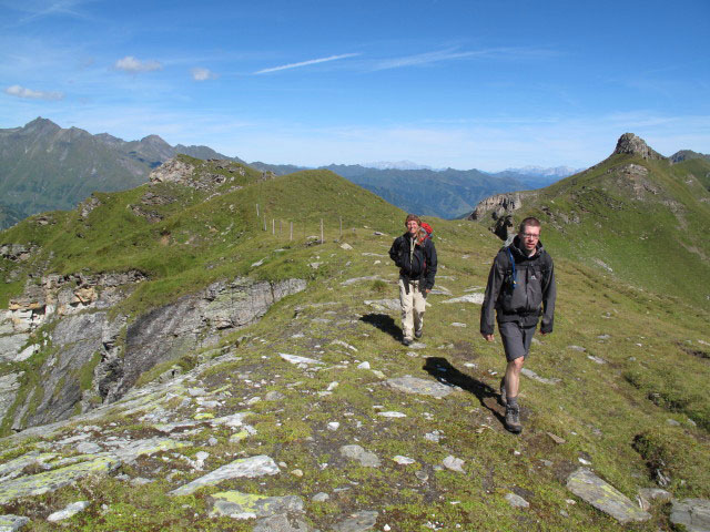 Sonja und Norbert zwischen Mitterastenkopf und Gadauner H&ouml;he (14. Aug.)