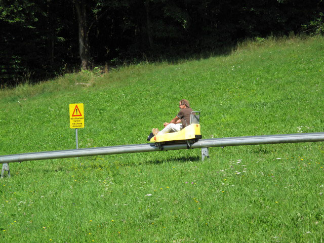Papa auf der Sommerrodelbahn