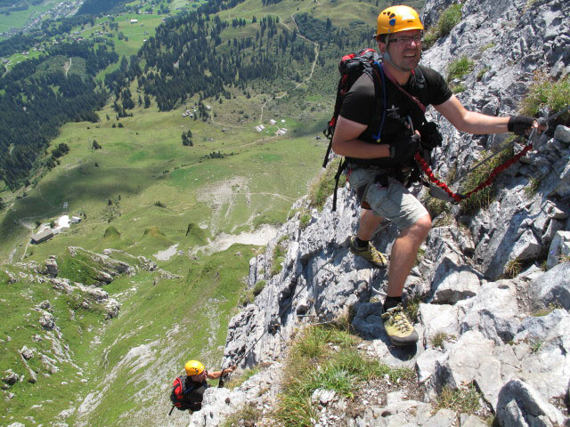Braunwald-Klettersteig: Andreas und Axel im roten Rundgang