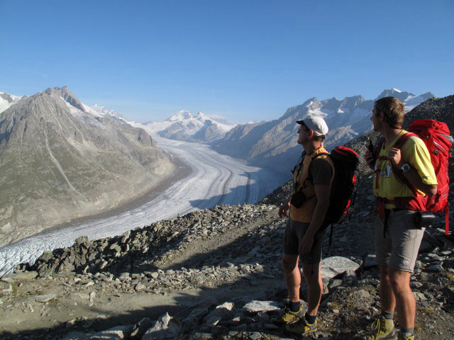 Andreas und ich zwischen Bergstation der Eggishornbahn und Eggishorn-Klettersteig