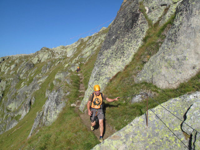 Eggishorn-Klettersteig: Axel und Andreas in der Fuxf&auml;hrte
