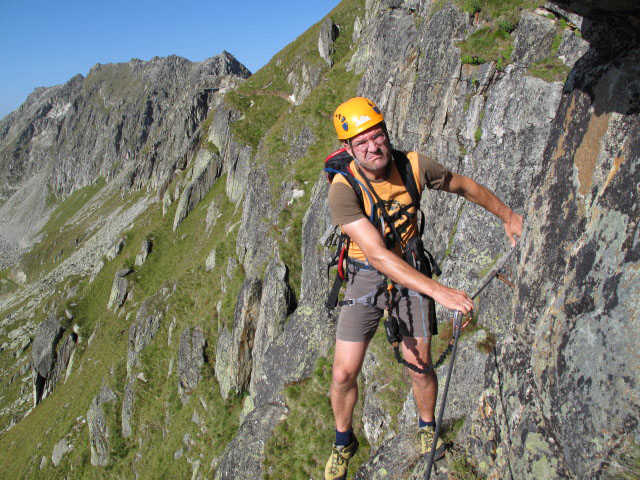 Eggishorn-Klettersteig: Andreas in der Schneefink-Querung