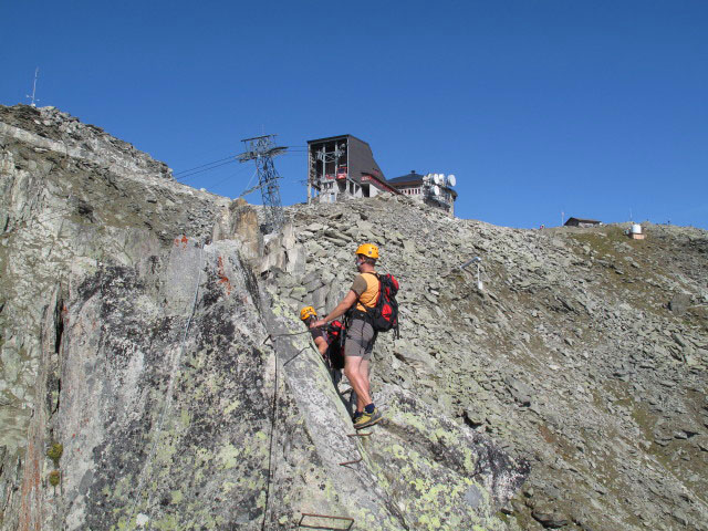Eggishorn-Klettersteig: Axel und Andreas im Adlersitz