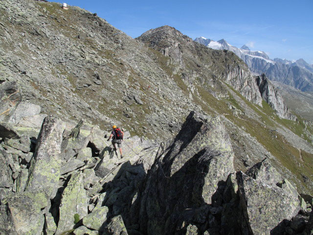Eggishorn-Klettersteig: Axel in der Umgehung der Tyrolienne