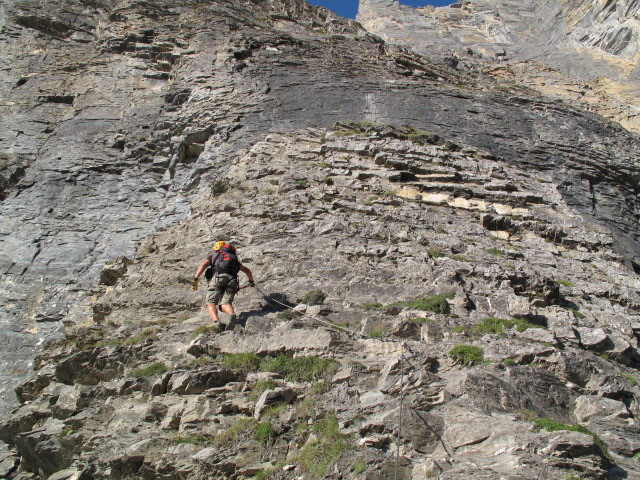 Leukerbad-Klettersteig: Axel zwischen Nase und Zum L&auml;rch