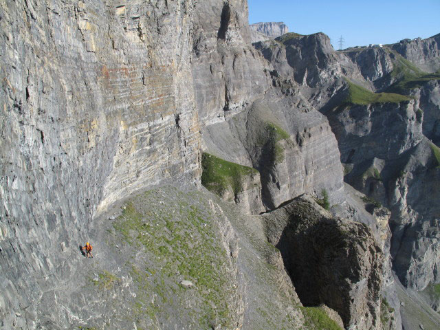 Leukerbad-Klettersteig: Andreas zwischen Zum L&auml;rch und Obere Gemsfreiheit