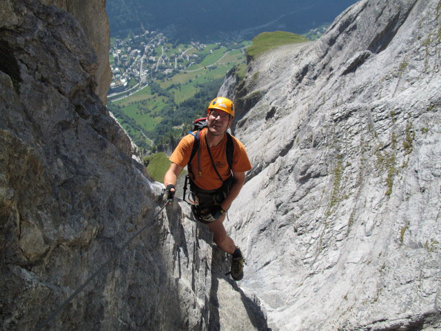 Leukerbad-Klettersteig: Andreas am Hammer