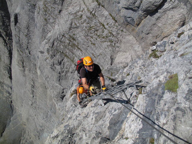 Leukerbad-Klettersteig: Andreas und Axel zwischen Hammer und Biwakplatz