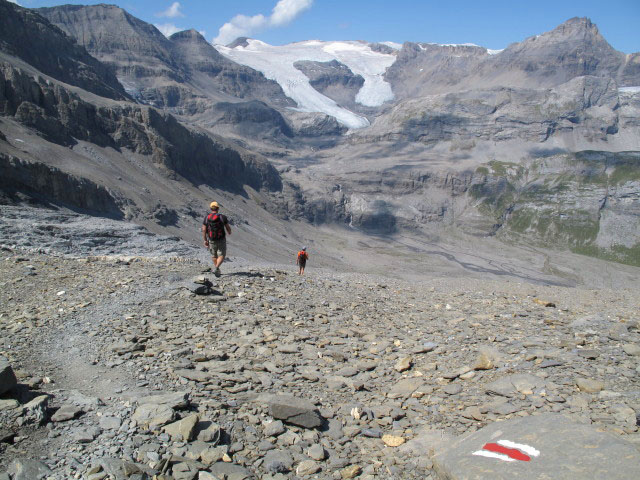 Axel und Andreas zwischen Daubenhorn-Gletscher und L&auml;mmerenboden