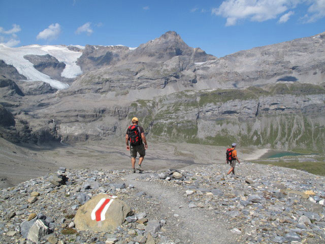 Axel und Andreas zwischen Daubenhorn-Gletscher und L&auml;mmerenboden